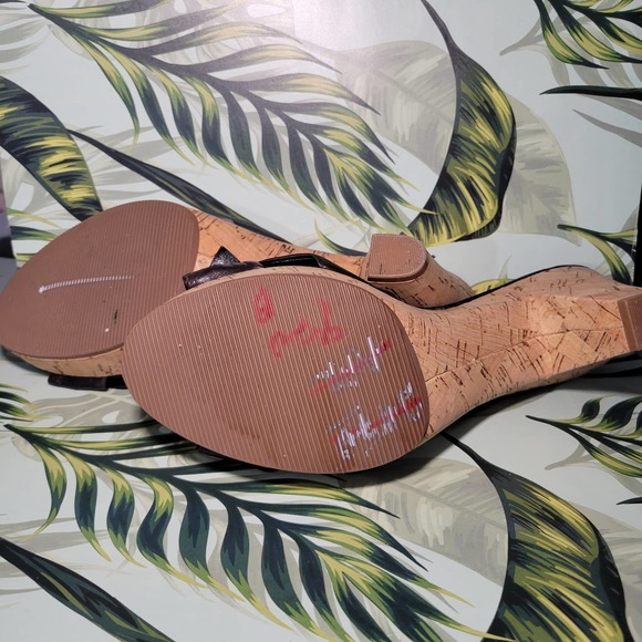 Coach Black Karen Heels Cork Heel Size 10 - Picture 6 of 6